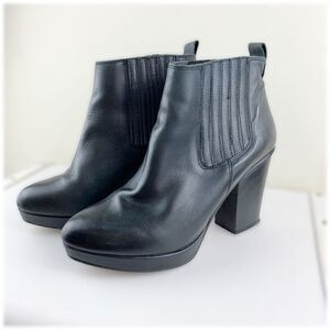 Topshop 'Alexy' Black Platform Ankle Boots Sz 10